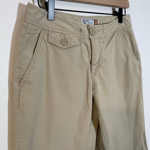 Old Navy Y2K Tan Khaki Wide Leg Ladies Cotton Chino Pants Size 6 Low Rise - Picture 9 of 10